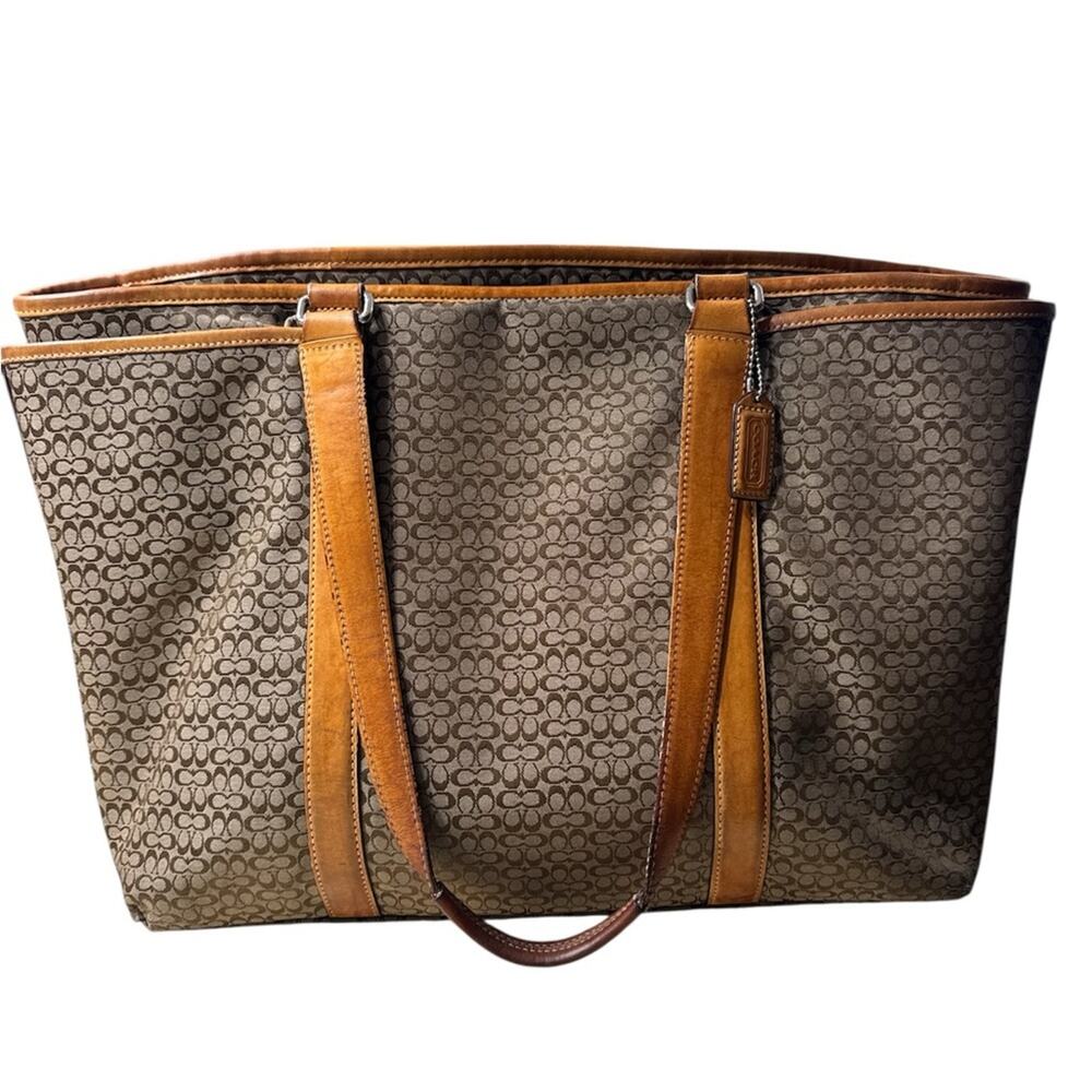 Y2K Coach F77014 Hampton Signature Jacquard Carryall Bag